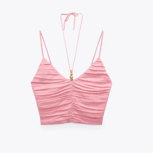 Matching Set ๐ Zara | Pink Linen Top and Skirt - Picture 7 of 14